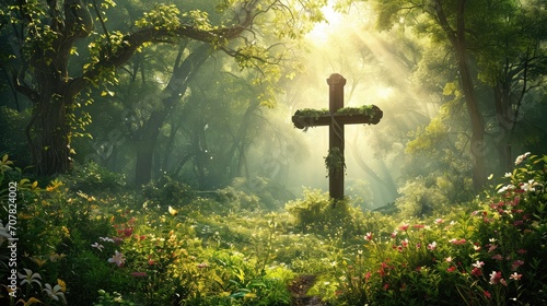 christian cross in nature