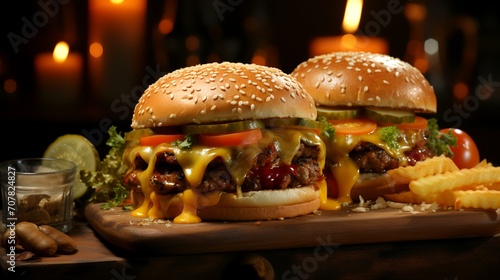 Delicious 8-Layer Burger: An Exceptional Picture photo