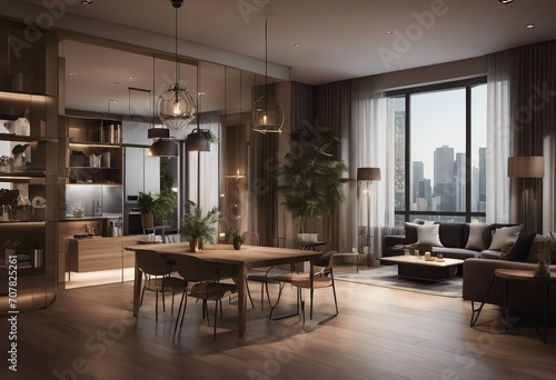 Interior of apartment panorama 3d render © ArtisticLens