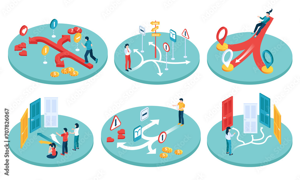 Obraz premium Isometric ways of choosing mini-compositions
