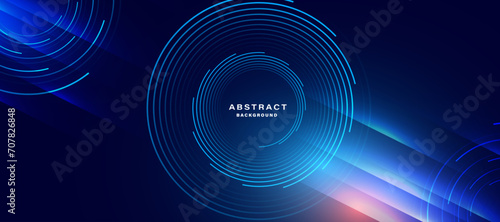 Blue abstract background, technology hi-tech futuristic template. Vector illustration photo
