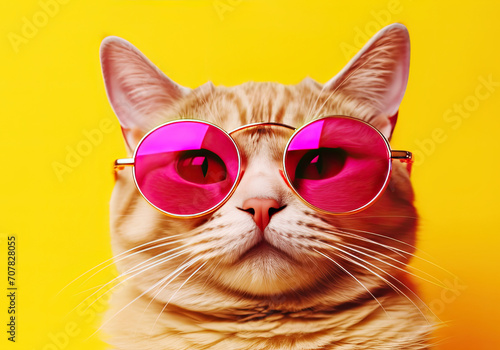 Fashion cat wearing sunglasses