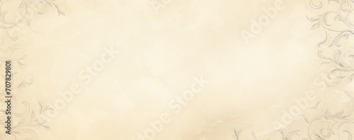 Beige soft pastel background parchment with a thin barely noticeable floral ornament background pattern