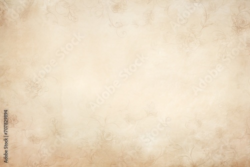 Beige soft pastel background parchment with a thin barely noticeable floral ornament background pattern