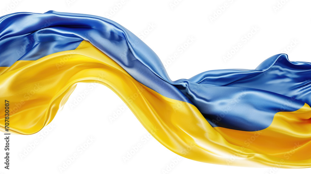 Fototapeta premium Artistic Tribute: Captivating 3D Ukraine Flag Inspires Awe on transparent background