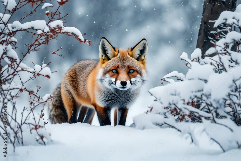 Write a letter from the perspective of a small cute fox to a human, expressing its thoughts on the joys of living in the snow