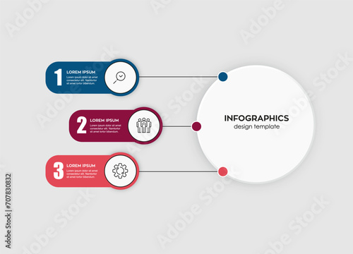 Three Steps Modern infographics with colors