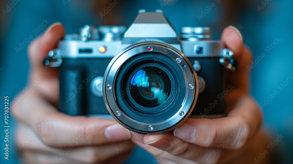 Person Holding Camera in Hands