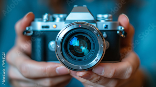 Person Holding Camera in Hands photo