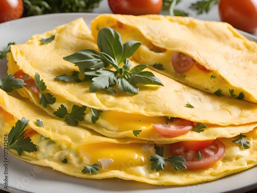 omelet with tomatoes, cheese and spinach