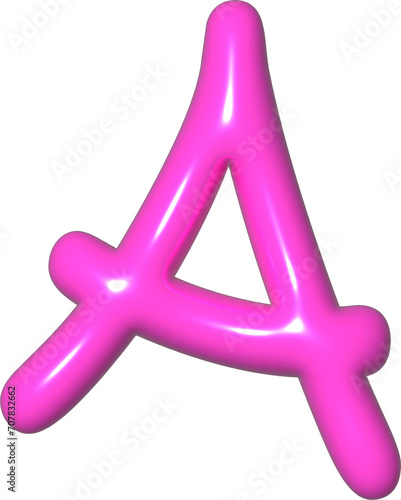 Pink letter a