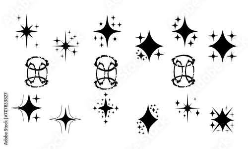 Sparkle star icons. Shine icons. Stars sparkles vector,Icon Set of Sparkles and Stars,