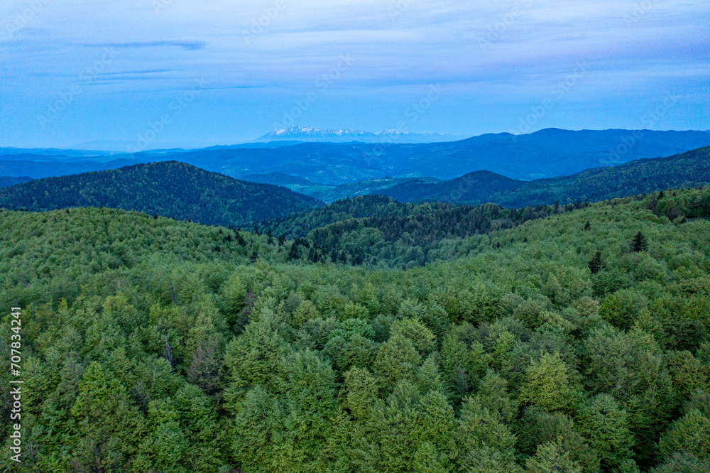Hala Łabowska, Małopolska, Beskid Sądecki, wschód słońca Hala Łabowska, Małopolska, Beskid Sądecki, wschód słońca