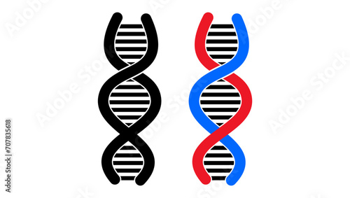 DNA symbol, black isolated silhouette