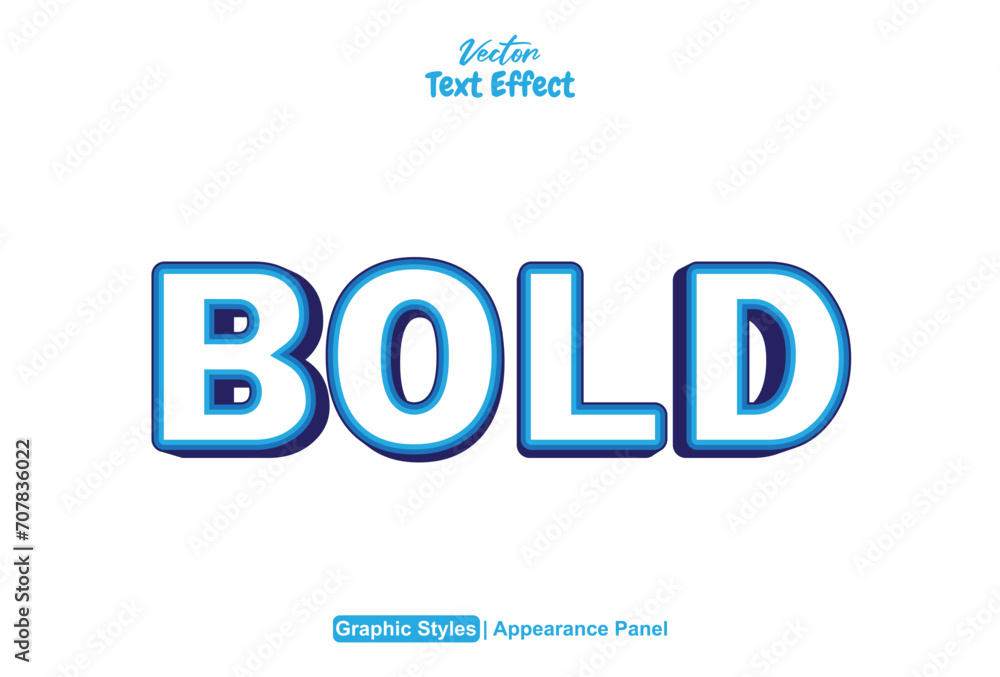 bold text effect with editable white color graphic style