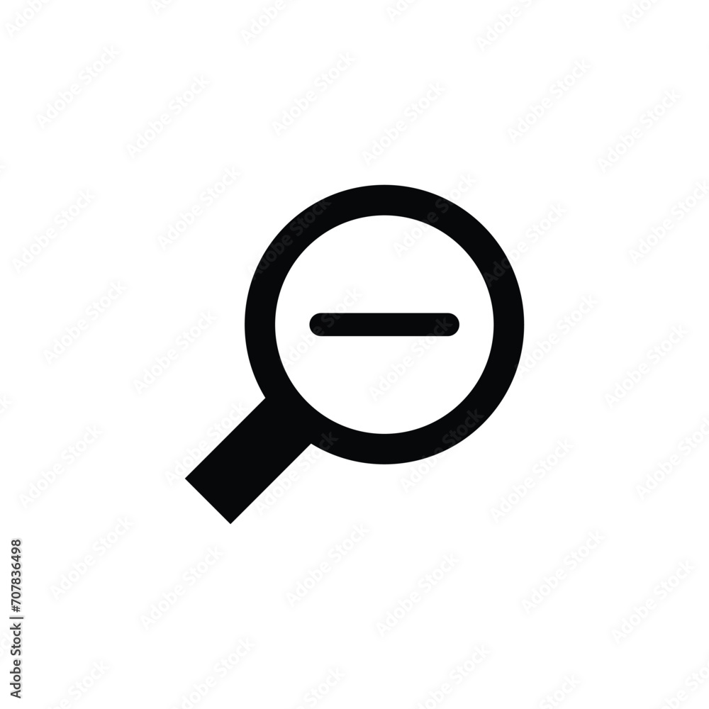 Zoom out icon. Simple flat, solid style. Magnifying glass, find, minus, search concept. Black silhouette, glyph symbol. Vector isolated on transparent background. SVG. Zoom out icon. Simple flat, solid style. Magnifying glass, find, minus, search concept. Black silhouette, glyph symbol. Vector isolated on transparent background. SVG.