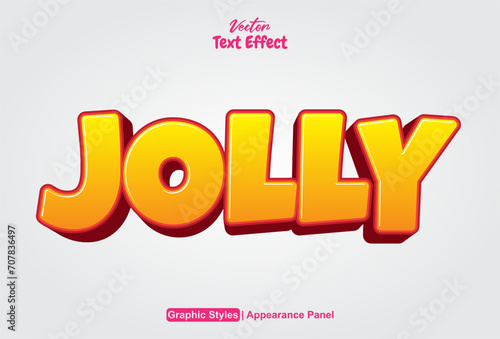 jolly text effect with graphic style and editable.