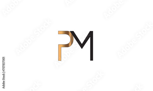 PM, MP, M, P Abstract Letters Logo Monogram	