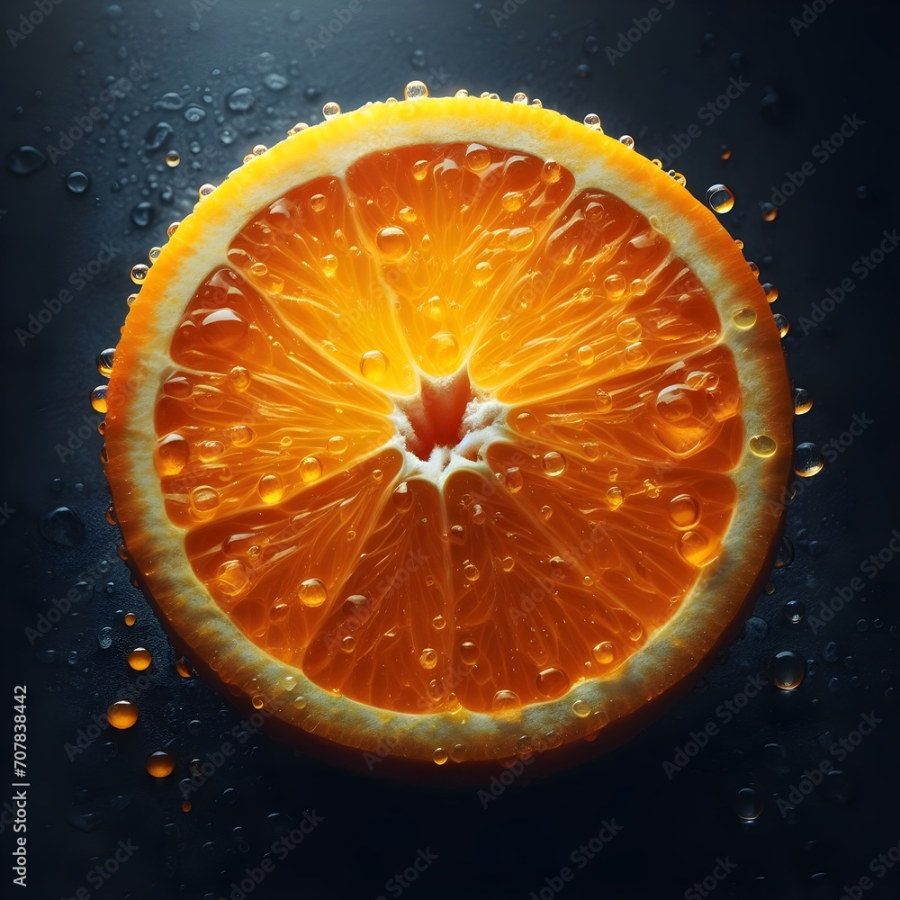 Citrus Elegance: A Vivid Still Life of a Halved Orange. Citrus Elegance: A Vivid Still Life of a Halved Orange.
