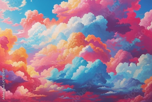 colorful cloud background, created by ai generated photo