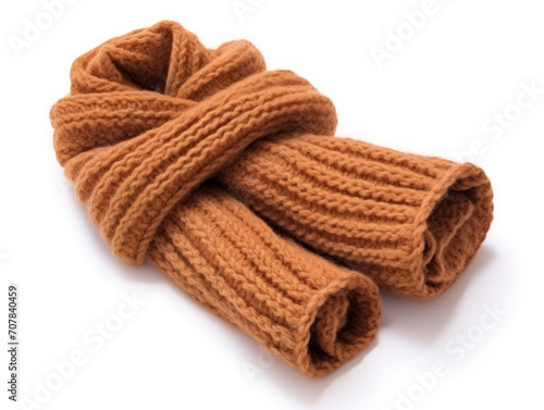 Scarf is formed into a knot isolated on white background
