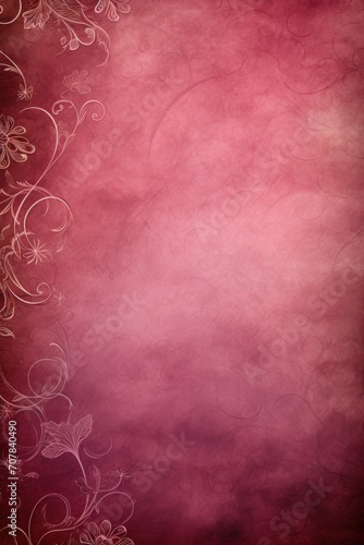 Burgundy soft pastel background parchment with a thin barely noticeable floral ornament background pattern 