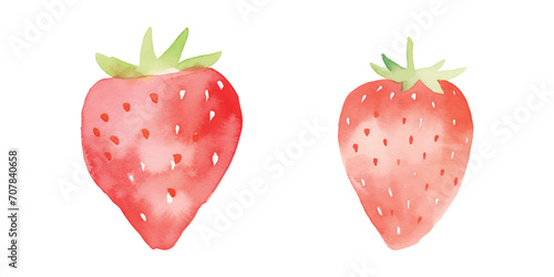 cute strawberry watercolor vector illustration