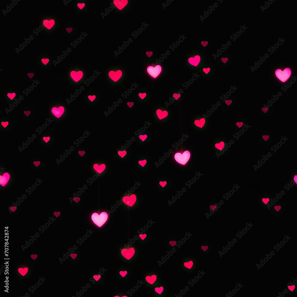 Heart, valentine card. Abstract seamless pattern. AI generated.