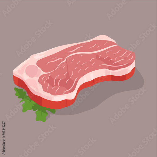 Pork Meat Flat Vector Illustration