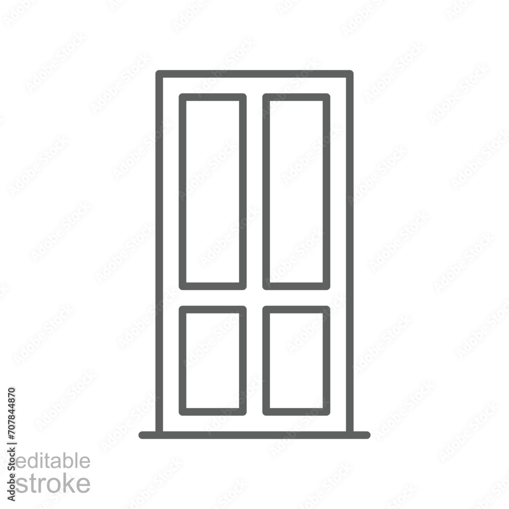 Window icon. Simple outline style. Window frame, square, construction, room, house, home interior concept. Thin line symbol. Vector illustration isolated. Editable stroke. Window icon. Simple outline style. Window frame, square, construction, room, house, home interior concept. Thin line symbol. Vector illustration isolated. Editable stroke.