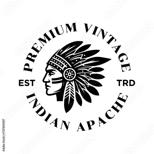 Indian Apache tribe logo icon design