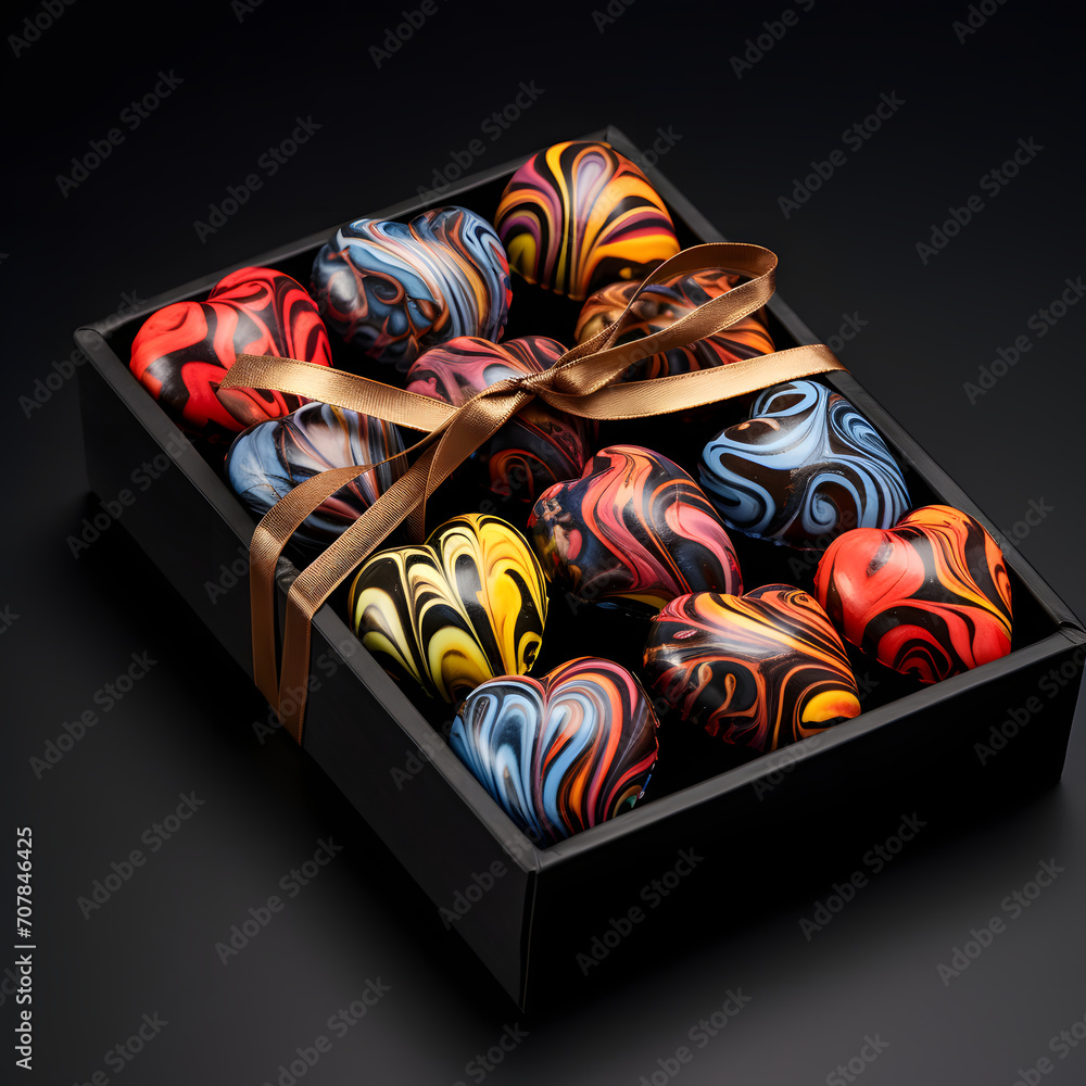 gift box of chocolates with ribbon