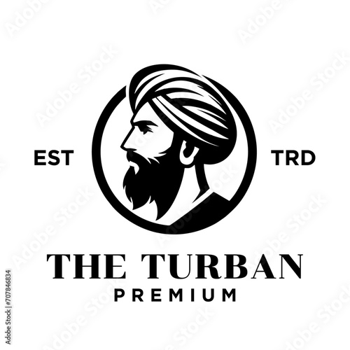 Turban male head logo icon design illustration