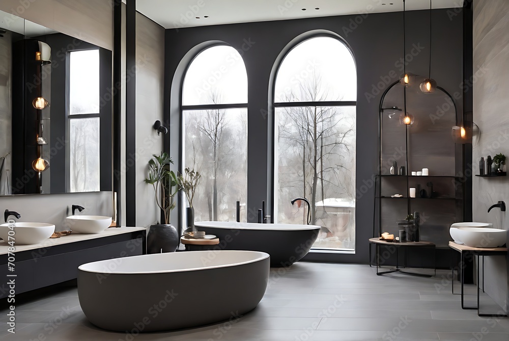 bathroom interior with bathtub bathroom interior with bathtub