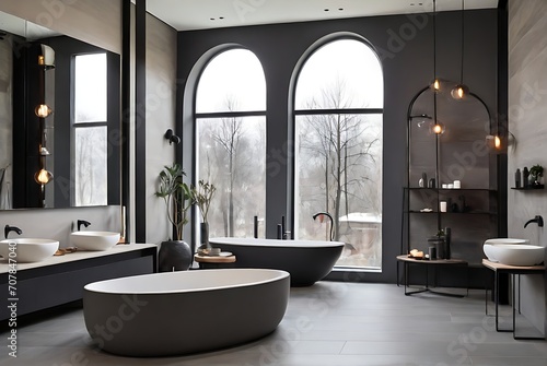 bathroom interior with bathtub