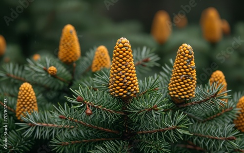 cones on a branch