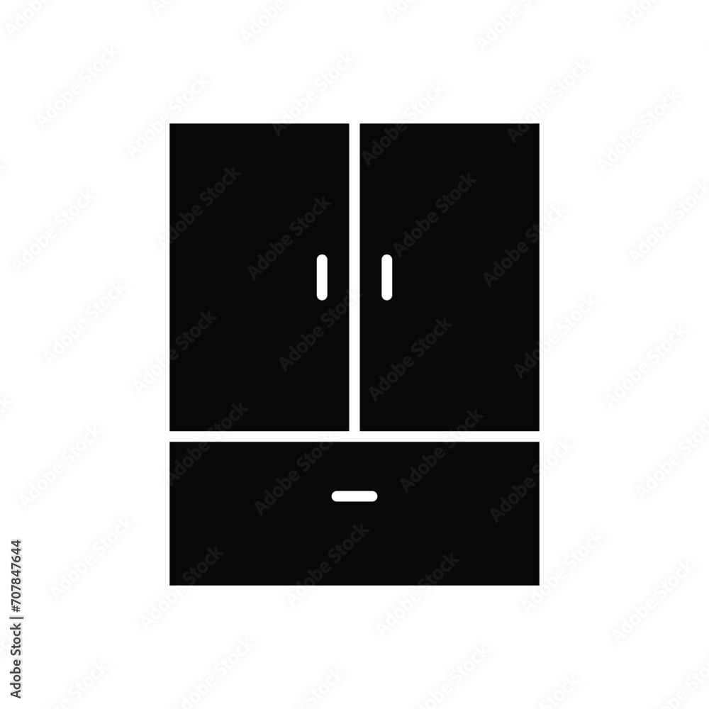 Double door refrigerator icon. Simple solid style. Fridge, kitchen, house, home interior concept. Silhouette, glyph symbol. Vector illustration isolated. Double door refrigerator icon. Simple solid style. Fridge, kitchen, house, home interior concept. Silhouette, glyph symbol. Vector illustration isolated.