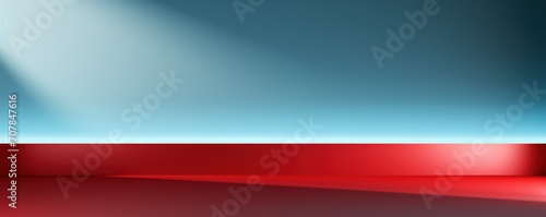 Crimson background image for design or product presentation, with a play of light and shadow, in light blue tones 