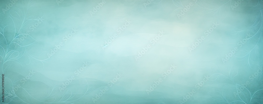 Cyan soft pastel background parchment with a thin barely noticeable floral ornament background pattern
