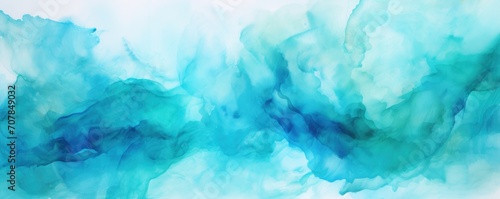 Cyan abstract watercolor background 