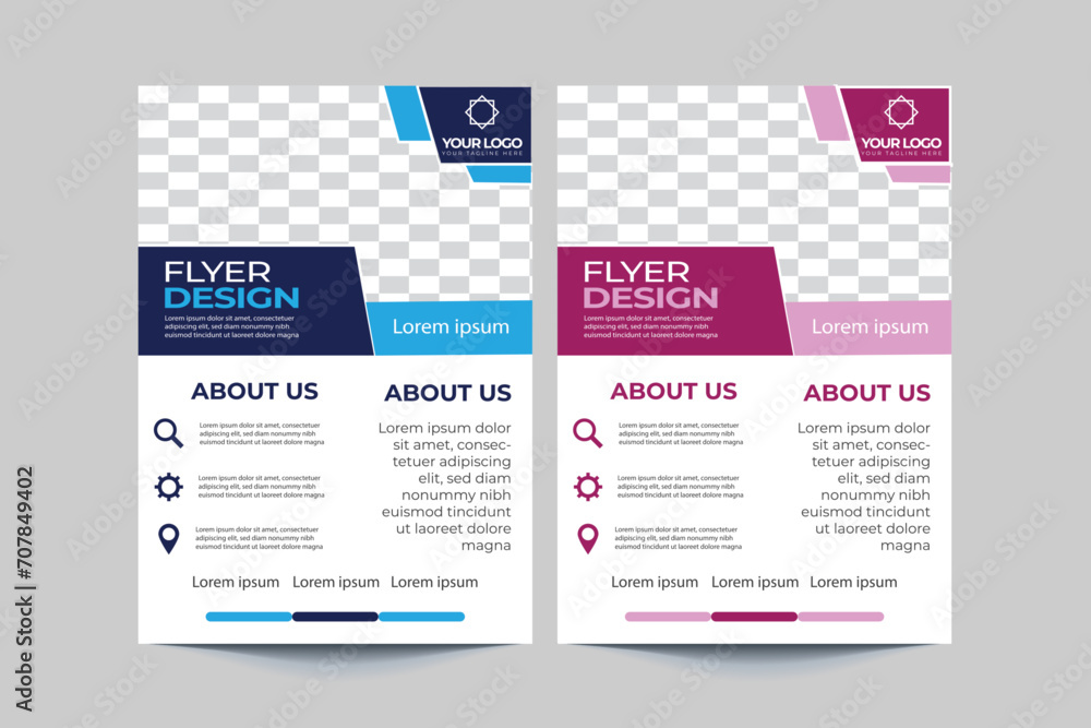 Business flyer design. corporate template design . modern and professional flyer design on grey background.