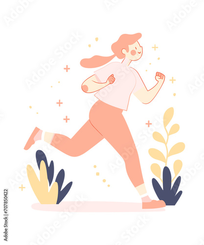 a girl running