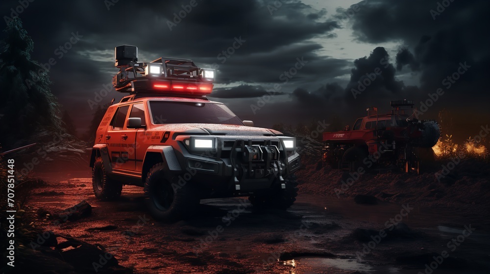 Obraz premium AI Driving the Future: Autonomous Vehicles AI Generated