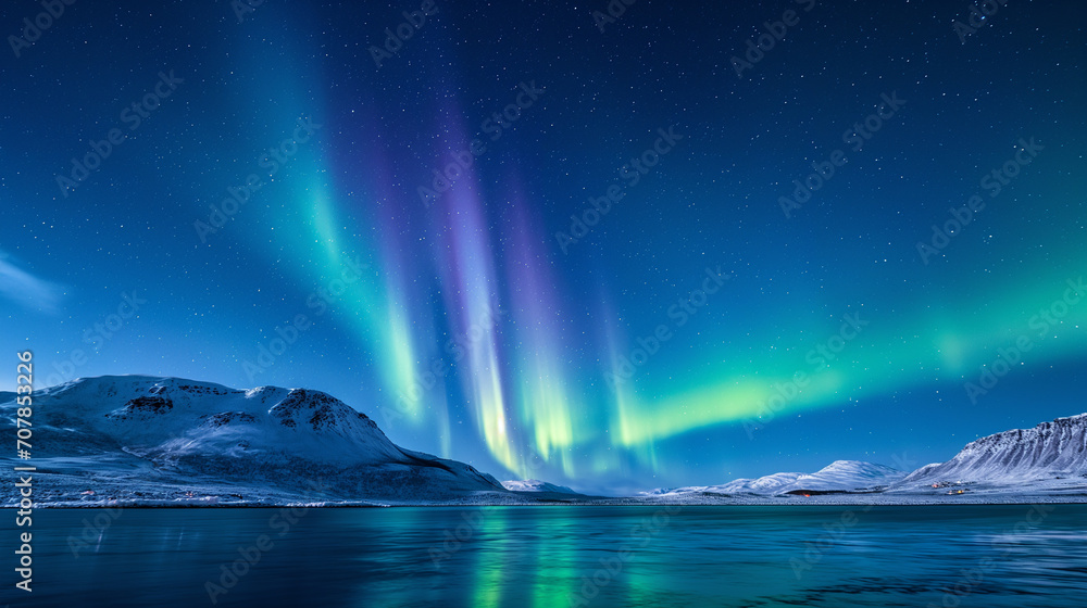 5353X3000 pixel,300DPI,size 17.5 X 10 INC. Ethereal aurora borealis pattern