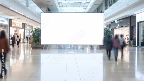 Blank advertising mockup for advertisement at the shopping mall. Created using generative AI.