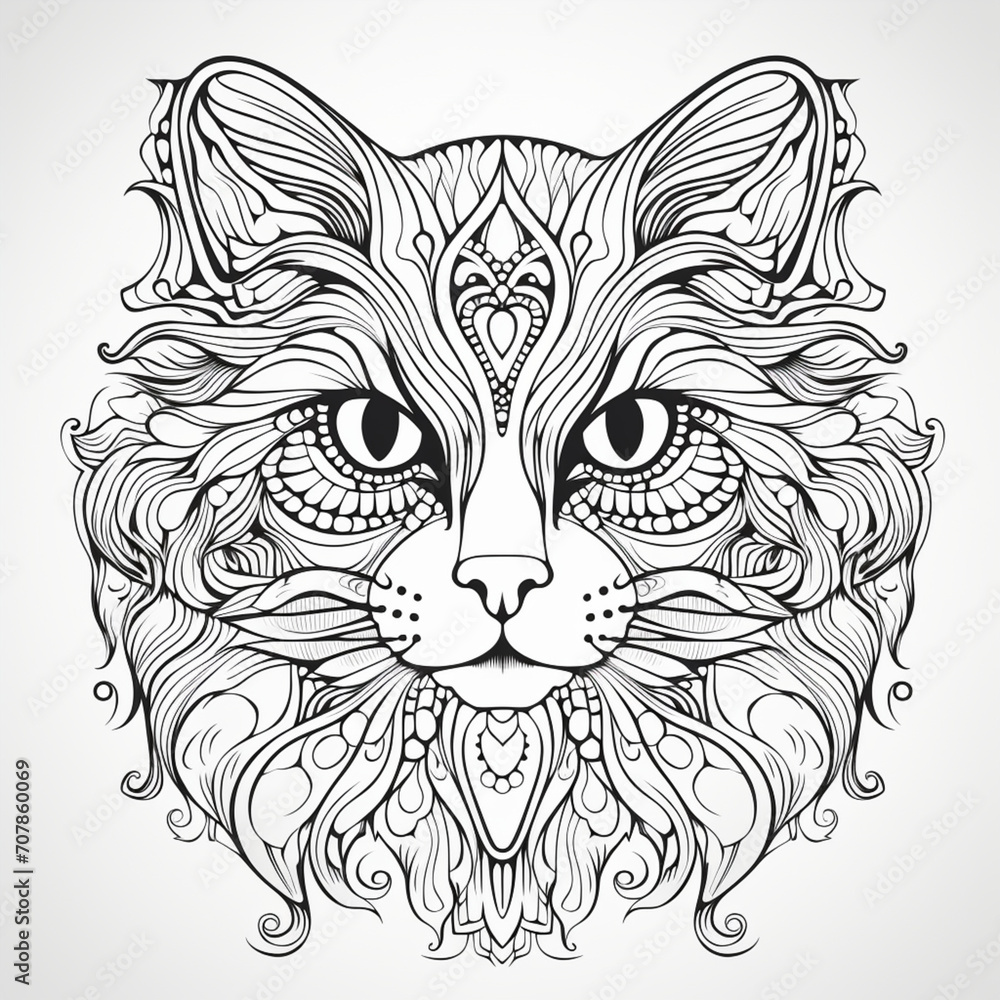 cat kitten coloring page