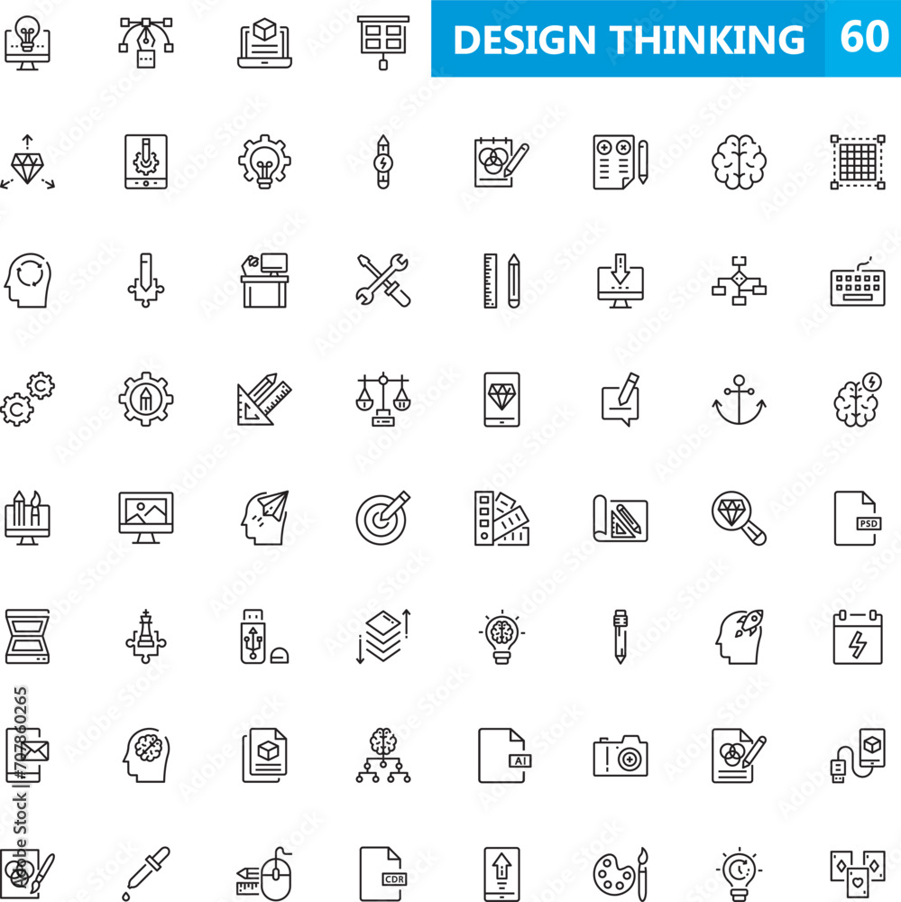 Design thinking related icons