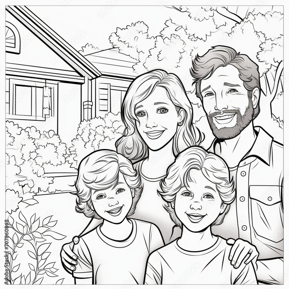 family coloring page family coloring page