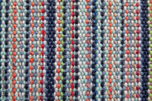 Macro texture of striped colorful wool