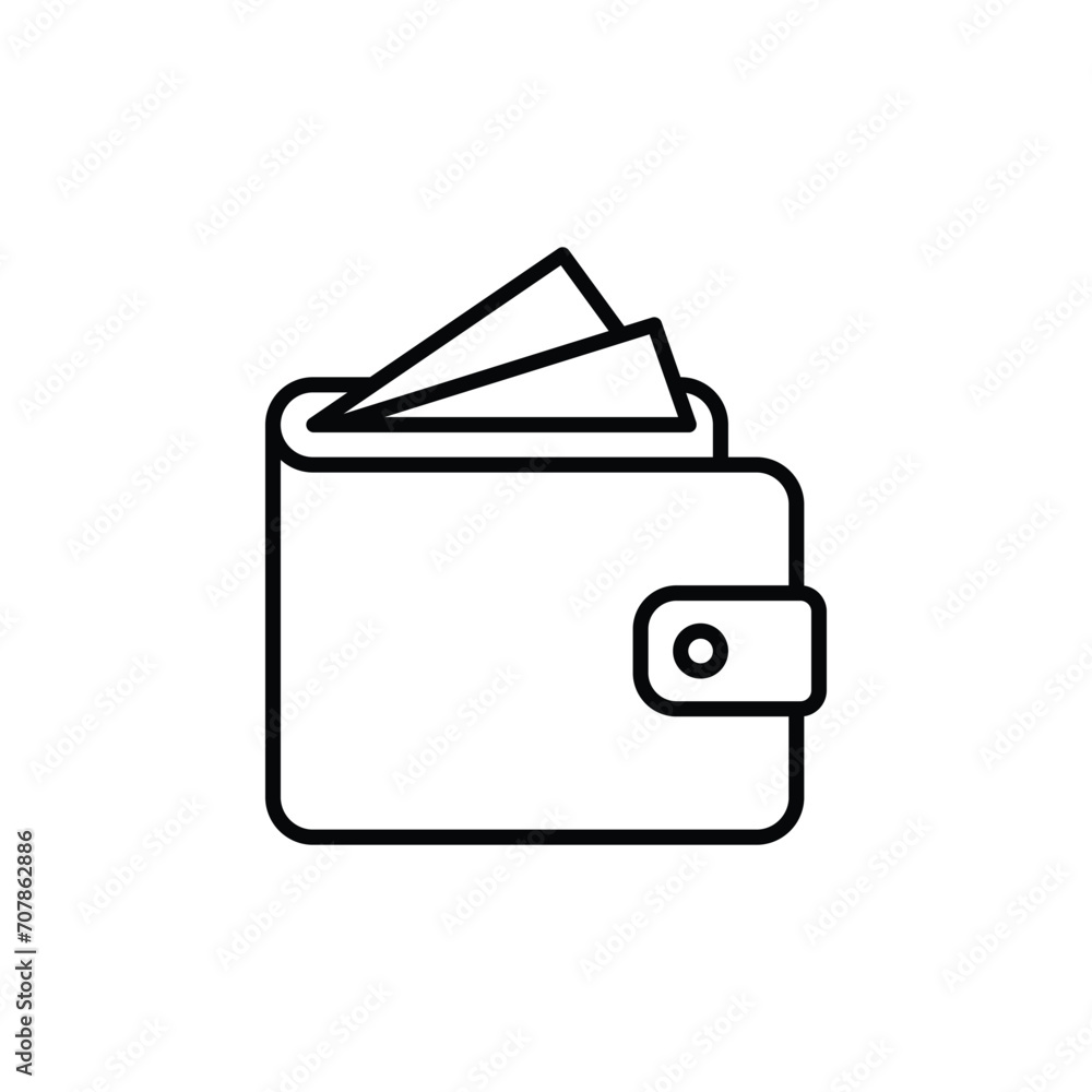 Wallet icon. Simple outline style. Affordable, investment, money, cash, dollar, bill, payment, business, finance concept. Thin line symbol. Vector isolated on white background. SVG. Wallet icon. Simple outline style. Affordable, investment, money, cash, dollar, bill, payment, business, finance concept. Thin line symbol. Vector isolated on white background. SVG.